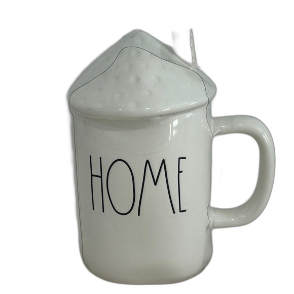 Rae Dunn Artisan Collection by Magenta “ HOME” Embossed Ceramic Mug /Lid. NEW - Picture 10 of 10